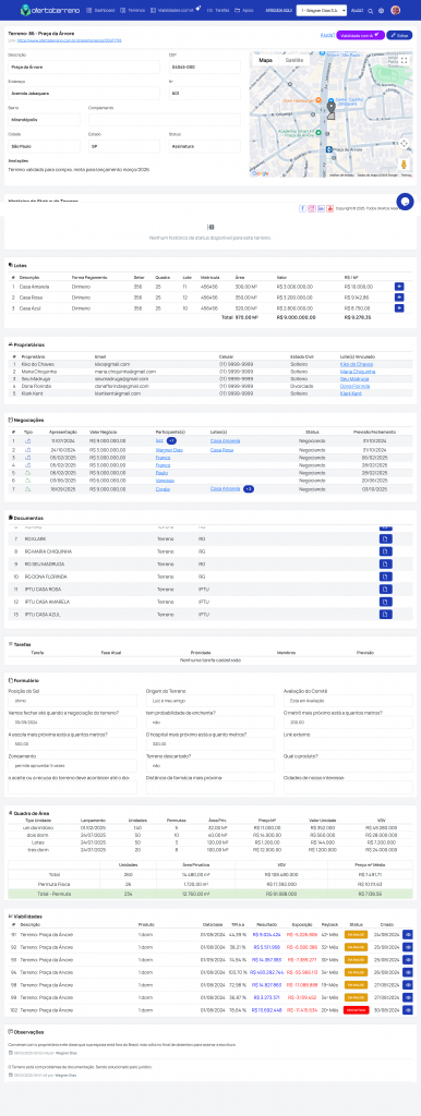 Cadastro Completo por Terreno Documentos + Proprietários + Histórico em um Só Lugar